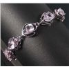 Image 1 : 10751 - 14K WHITE GOLD PLATED PINK SAPPHIRE BRACELET