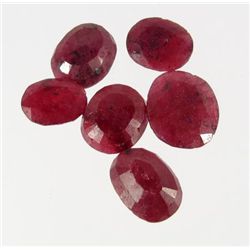 6562 - 61.2 CTW - LOT OF 6 - NATURAL OVAL CUT RUBIES