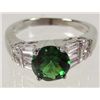 Image 1 : 9613 - WHITE GOLD PLATED EMERALD & TOPAZ RING