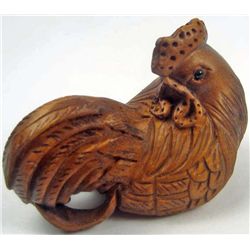 11156 - BOXWOOD ROOSTER NETSUKE