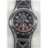 Image 1 : 11240 - MEN'S QUARTZ WRIST WATCH W/ BLACK LEATHER BAND - FACE MARKED DIESEL TIME