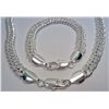 Image 1 : 11260 - STERLING SILVER MEN'S NECKLACE AND BRACELET SET  - UNTESTED BY US