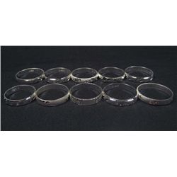 11004 - SET OF 10 SILVER RINGS MARKED .925