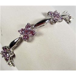 9239 - WHITE GOLD PLATED & AMETHYST TENNIS BRACELET