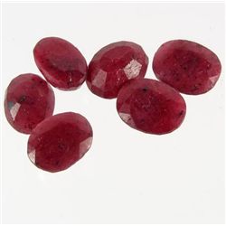 6591 - 57.2 CTW - LOT OF 6 - NATURAL OVAL CUT RUBIES