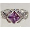 Image 1 : 9287 - WHITE GOLD PLATED TANZANITE & WHITE TOPAZ RING