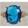 Image 1 : 11214 - WHITE GOLD PLATED SAPPHIRE AND TOPAZ RING