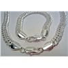 Image 1 : 11259 - STERLING SILVER MEN'S NECKLACE AND BRACELET SET  - UNTESTED BY US