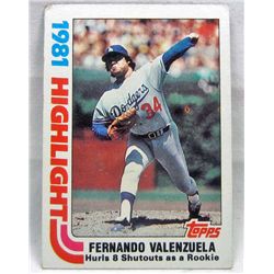 11286 - 1982 TOPPS #6 FERNANDO VALENZUELA BASEBALL CARD