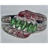 Image 1 : 11312 - WHITE GOLD PLATED EMERALD AND TOPAZ RING