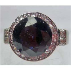 11313 - WHITE GOLD PLATED SAPPHIRE AND TOPAZ RING