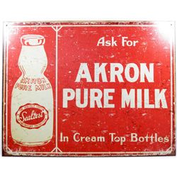 9971 - AKRON PURE MILK METAL SIGN