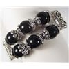 Image 1 : 10480 - TIBETAN SILVER JADE BRACELET