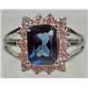 Image 1 : 11202 - WHITE GOLD PLATED SAPPHIRE AND TOPAZ RING