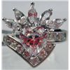 Image 1 : 11203 - WHITE GOLD PLATED WHITE TOPAZ RING