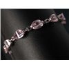 Image 1 : 9621 - 18K WHITE GOLD PLATED PINK SAPPHIRE BRACELET