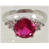 Image 1 : 9592 - WHITE GOLD PLATED GARNET RING