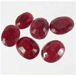 6595 - 72.0 CTW - LOT OF 6 - NATURAL OVAL CUT RUBIES