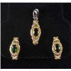 Image 1 : 9515 - STERLING SILVER CHROME GREEN DIOPSIDE PENDANT & EARRINGS SET