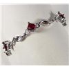 Image 1 : 9628 - 18K WHITE GOLD PLATED GARNET BRACELET