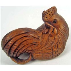 11158 - BOXWOOD ROOSTER NETSUKE