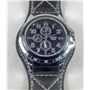 Image 1 : 11241 - MEN'S QUARTZ WRIST WATCH W/ BLACK LEATHER BAND - FACE MARKED DIESEL TIME