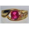 Image 1 : 11318 - GOLD PLATED RUBY AND TOPAZ RING