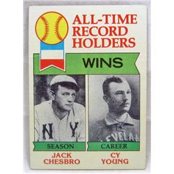 11290 - 1979 TOPPS #416 JACK CHESBRO & CY YOUNG BASEBALL CARD