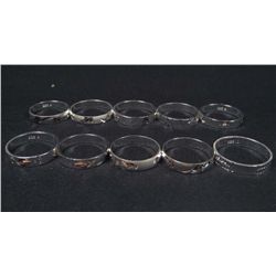 11058 - SET OF 10 SILVER RINGS MARKED .925