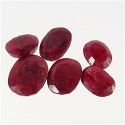 6548 - 67.3 CTW - LOT OF 6 - NATURAL OVAL CUT RUBIES
