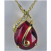 Image 1 : 11326 - GOLD PLATED RUBY AND TOPAZ PENDANT W/ CHAIN