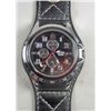 Image 1 : 11236 - MEN'S QUARTZ WRIST WATCH W/ BLACK LEATHER BAND - FACE MARKED DIESEL TIME