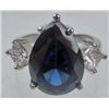 Image 1 : 11191 - WHITE GOLD PLATED SAPPHIRE AND TOPAZ RING