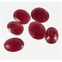 6570 - 66.2 CTW - LOT OF 6 - NATURAL OVAL CUT RUBIES