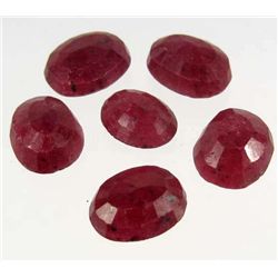 5161 - 56.6 CT - LOT OF 6 - OVAL CUT NATURAL BLOOD RED RUBIES