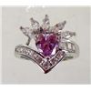 Image 1 : 9286 - WHITE GOLD PLATED TANZANITE & WHITE TOPAZ RING