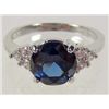 Image 1 : 9571 - WHITE GOLD PLATED SAPPHIRE COCKTAIL RING