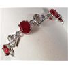 Image 1 : 9622 - 18K WHITE GOLD PLATED RUBY & TOPAZ BRACELET