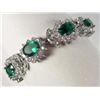 Image 1 : 9624 - 18K WHITE GOLD PLATED EMERALD & TOPAZ  BRACELET