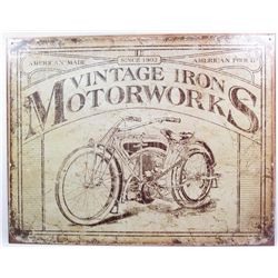 10062 -  IRON MOTORWORKS METAL SIGN