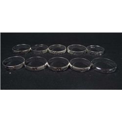 11032 - SET OF 10 SILVER RINGS MARKED .925
