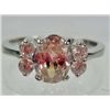 Image 1 : 11211 - WHITE GOLD PLATED PINK SAPPHIRE AND TOPAZ RING