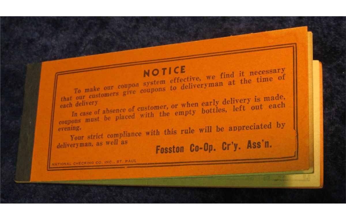 20 mint dairy coupon book 2 00 fosston co op cry assn empty coupon book