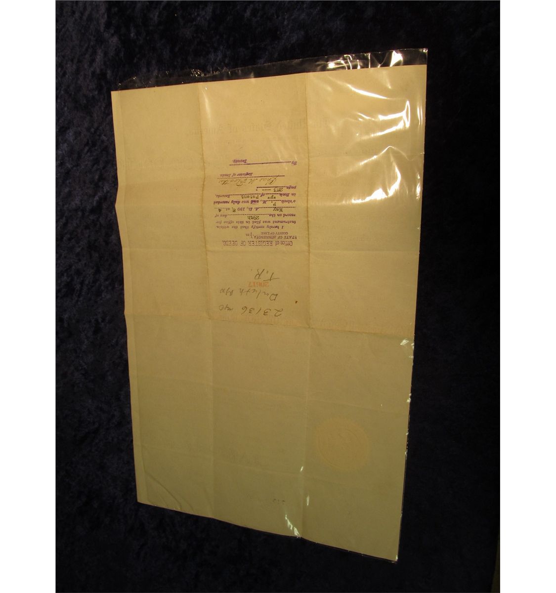 28. 1908 Land Grant from Duluth, Minnesota signed by President Theodore