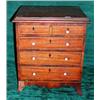 Image 1 : An early 19th century inlaid mahogany miniature chest with hinged lid enclosing trinket compartment