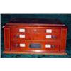 Image 1 : A good Edwardian mahogany and satinwood crossbanded twin handled cased 100 piece twleve setting cant