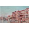 Image 1 : Emanuele Brugnoli (1859-1944); a gilt framed and glazed watercolour Venetian scene with sailing boat