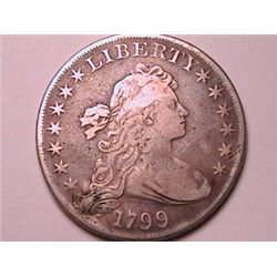 1799 Draped Bust Heraldic Dollar VF20 Repaired