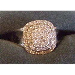 1/2 CARAT DIAMOND 14K GOLD PAVE LADIES RING, 5.2 GRAMS GOLD