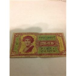 50 Cent WWII Military Payment Certificate Series 541